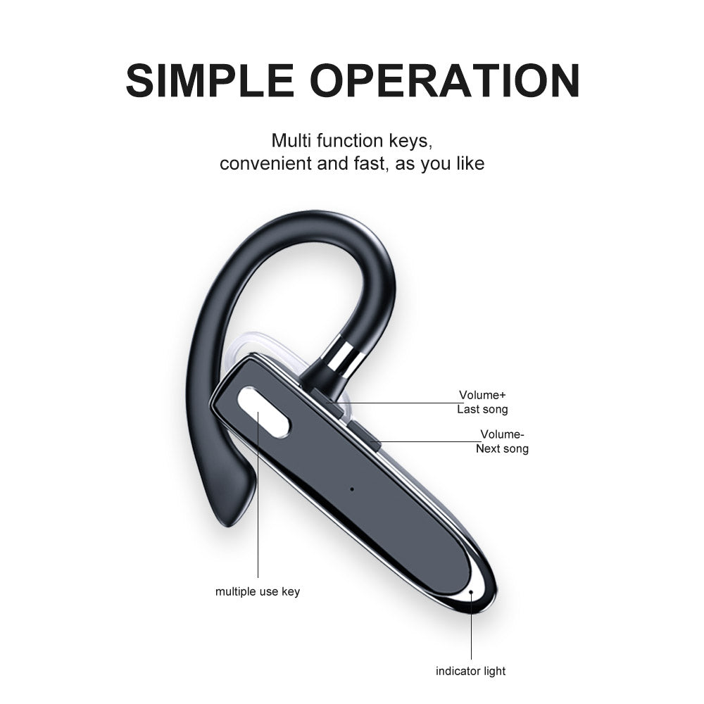 YYK-530-2 Business Single Ear Bluetooth Wireless Earhook Headset Waterproof Hands-free Call Music Earphone YYK-530-2 Business Single Ear Bluetooth Wireless Earhook Headset Waterproof Hands-free Call Music Earphone